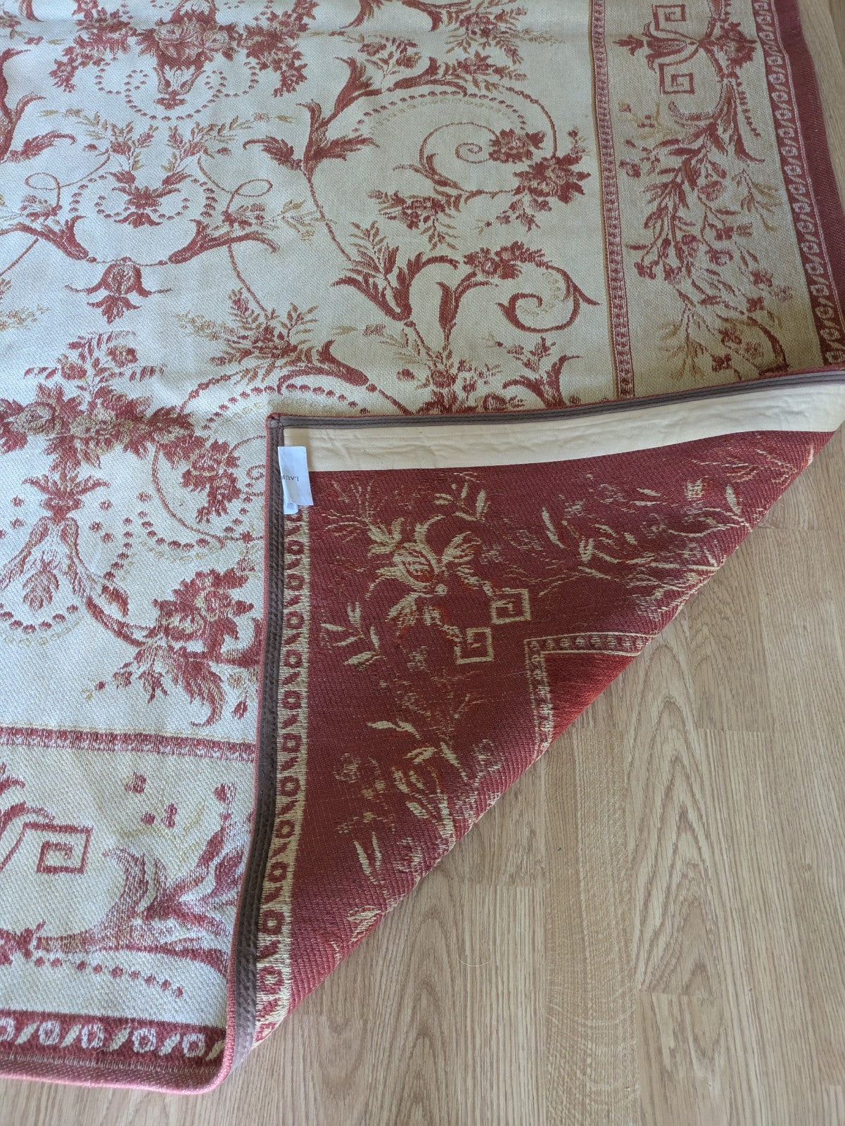 Laura Ashley Malmaison Rug Cream Red Vintage Traditional (234x165cm) Terracotta