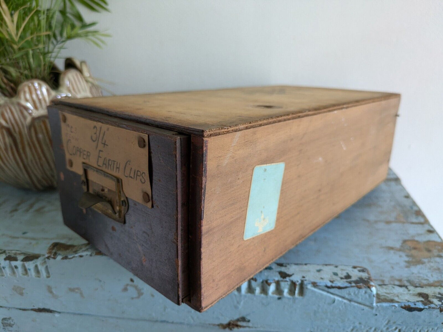 Vintage Wood Drawer Index Card File Library Cabinet Furniture Desk Storage Offic