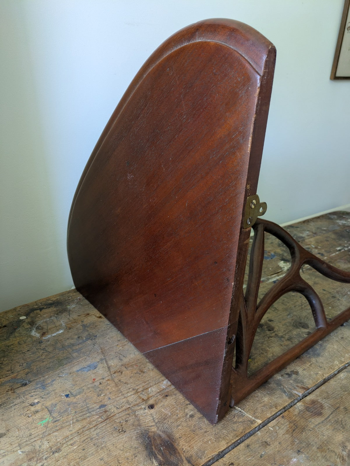 Antique Mahogany Art Nouveau C1890 Hanging Corner Shelf Wood Scroll Victorian