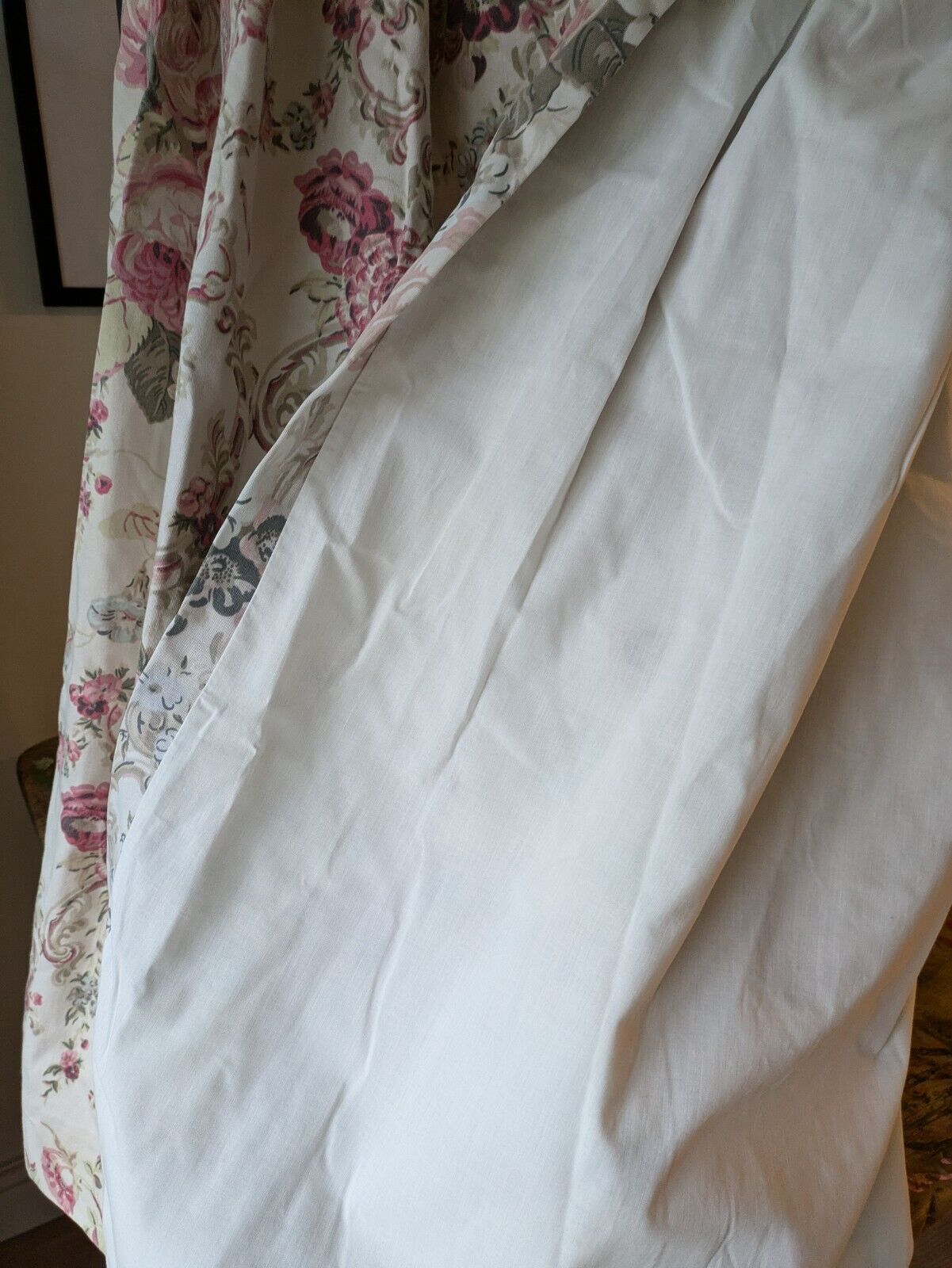 Laura Ashley Vintage Rose Scroll Curtains/Fabric W 161cm X D 132.5cm Floral Rare