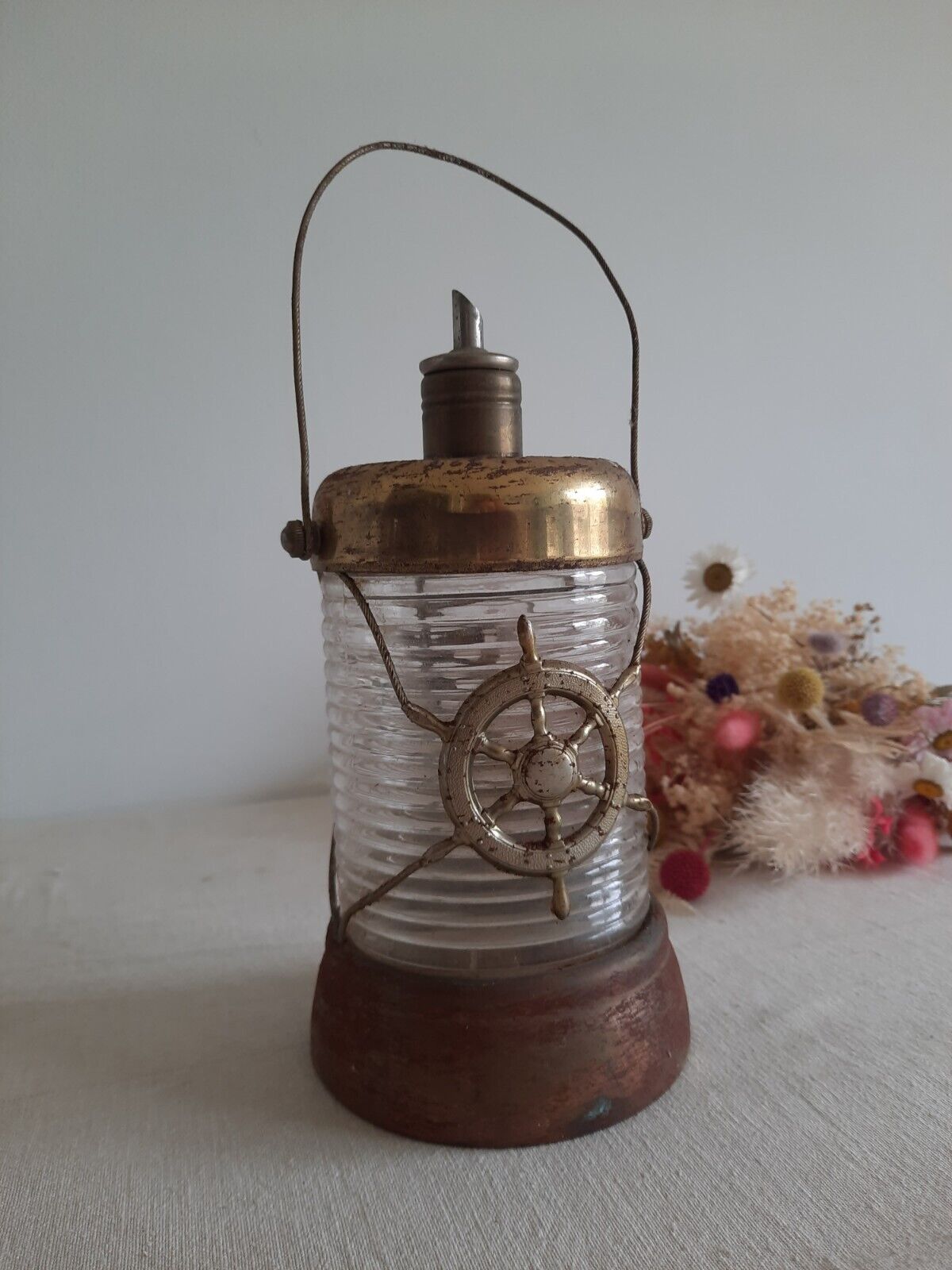 Vintage Lantern Maritime Rare Storm Light Original Prop Ships Hanging Sailing