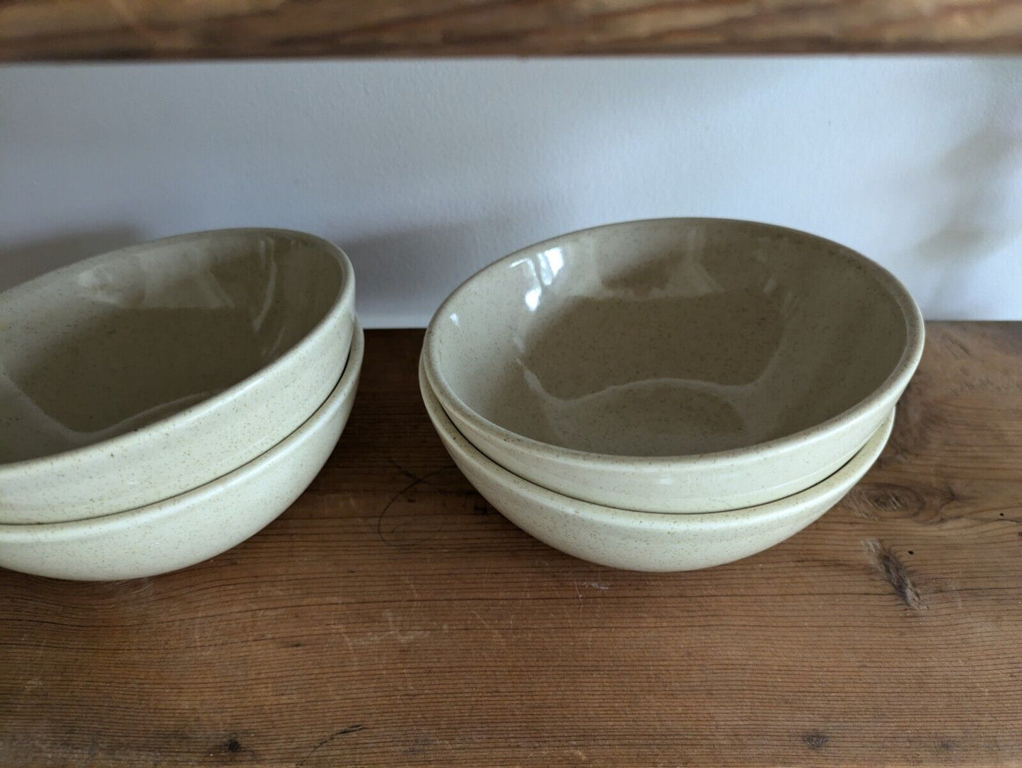 Set Of 4x vintage Speckled Dudson Armorlite England pottery small bowls 1970s Vg