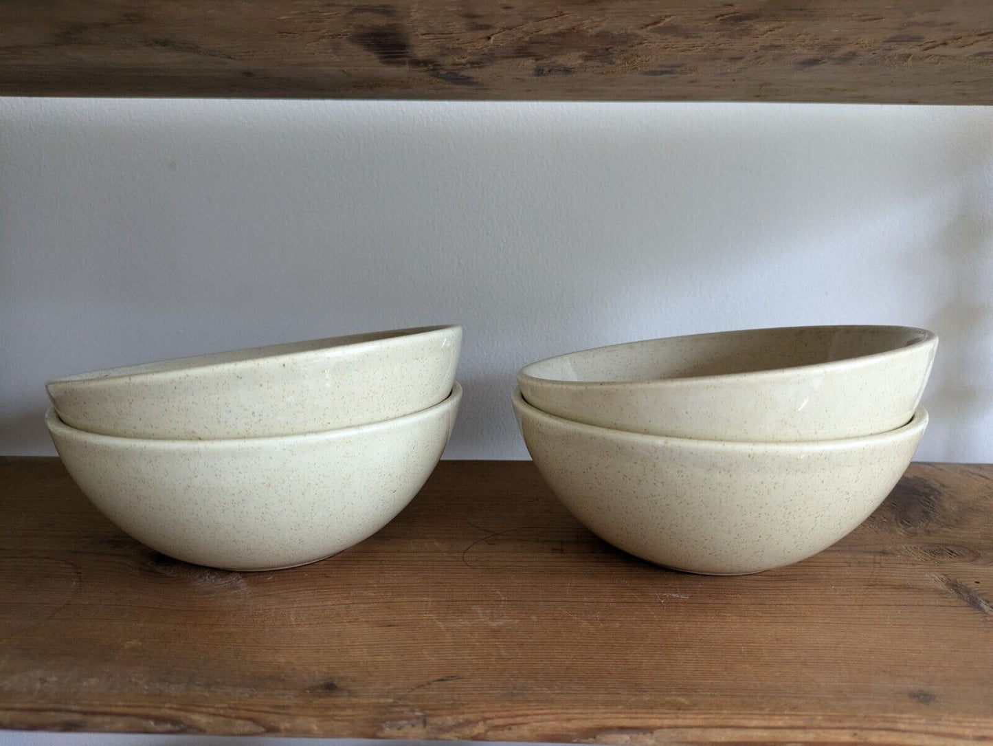 Set Of 4x vintage Speckled Dudson Armorlite England pottery small bowls 1970s Vg