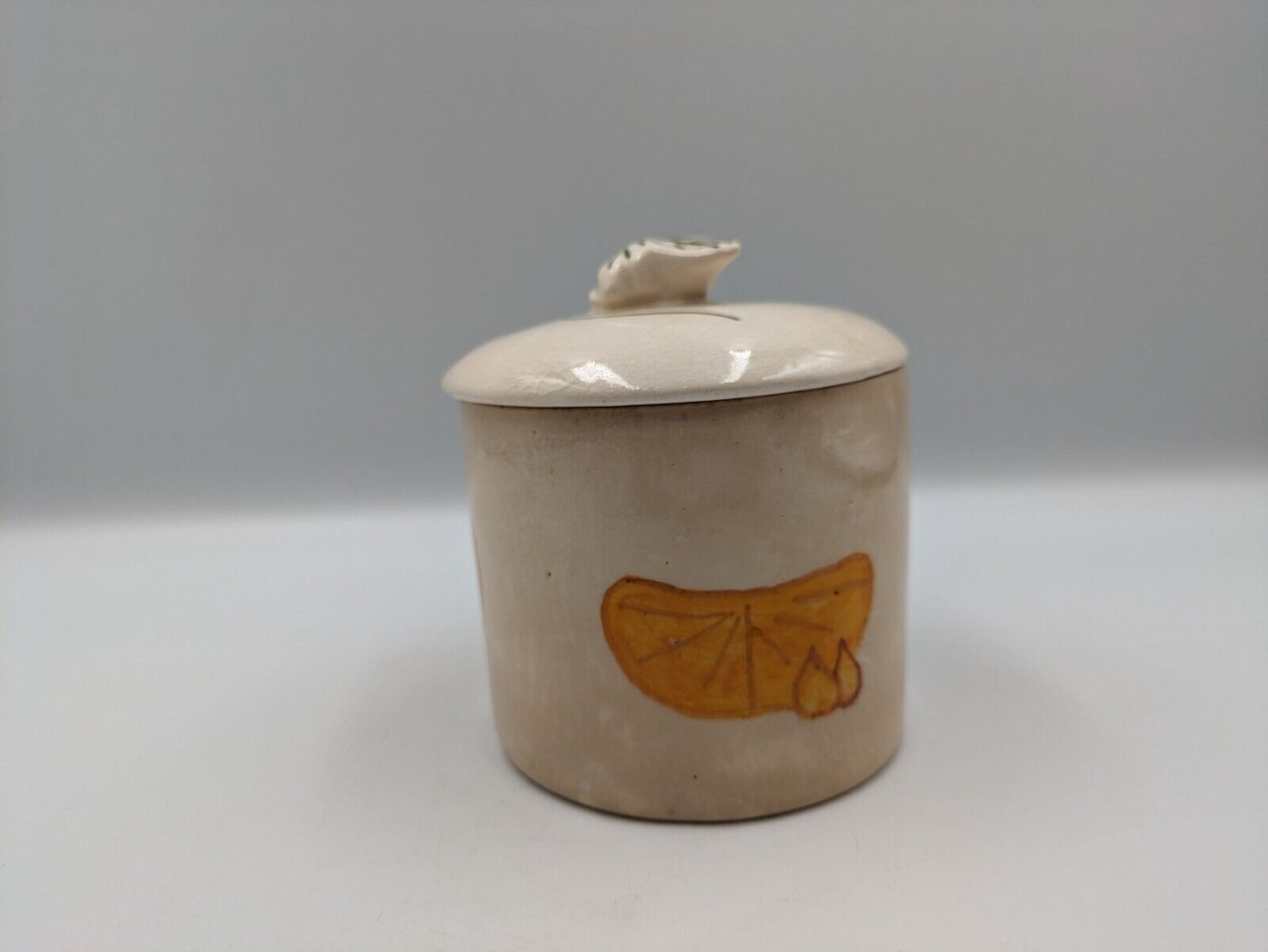 TONI RAYMOND POTTERY Orange Marmalade Preserve Jam Pot + Lid Torquay Devon Vtg