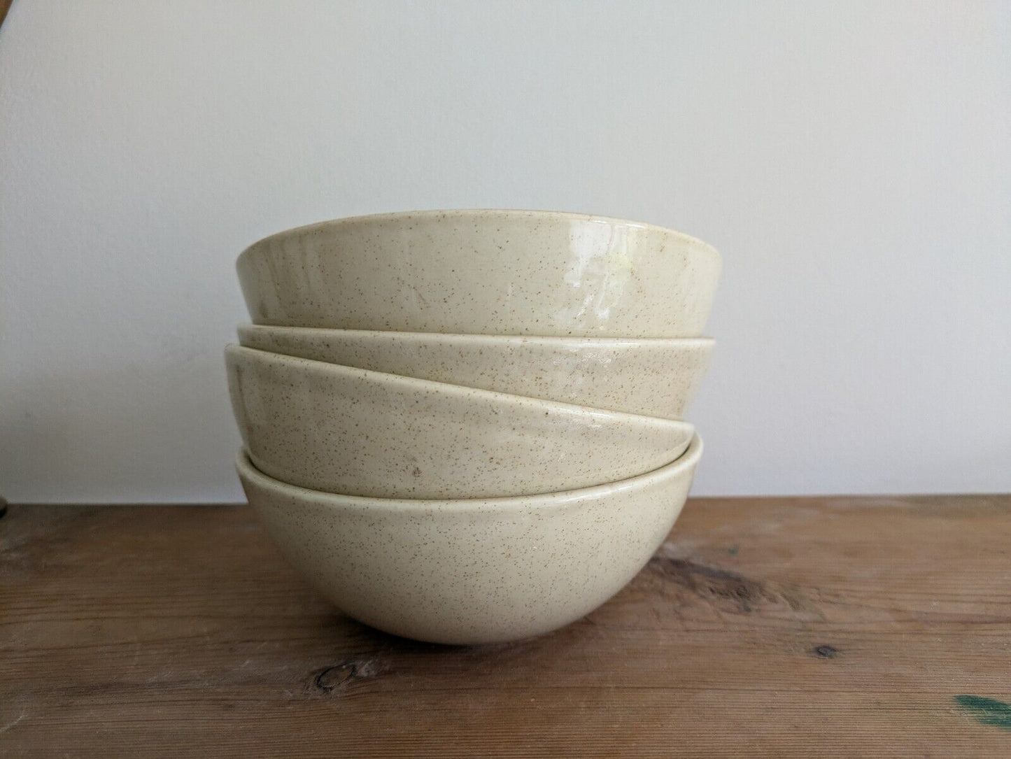 Set Of 4x vintage Speckled Dudson Armorlite England pottery small bowls 1970s Vg