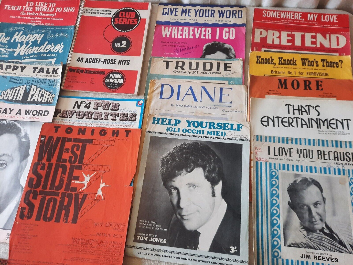 Vintage Lot Piano Sheet Music Manuscript Classic Paper Retro Mixed Rare Antique!