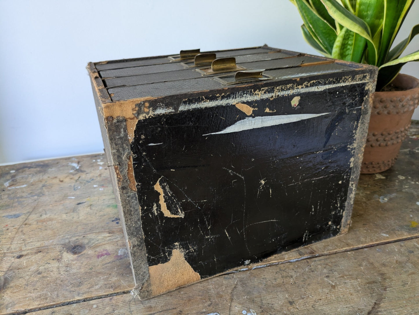 Vintage 4 Drawer Stationary Drawers Box Display Cabinet Industrial Office Desk.
