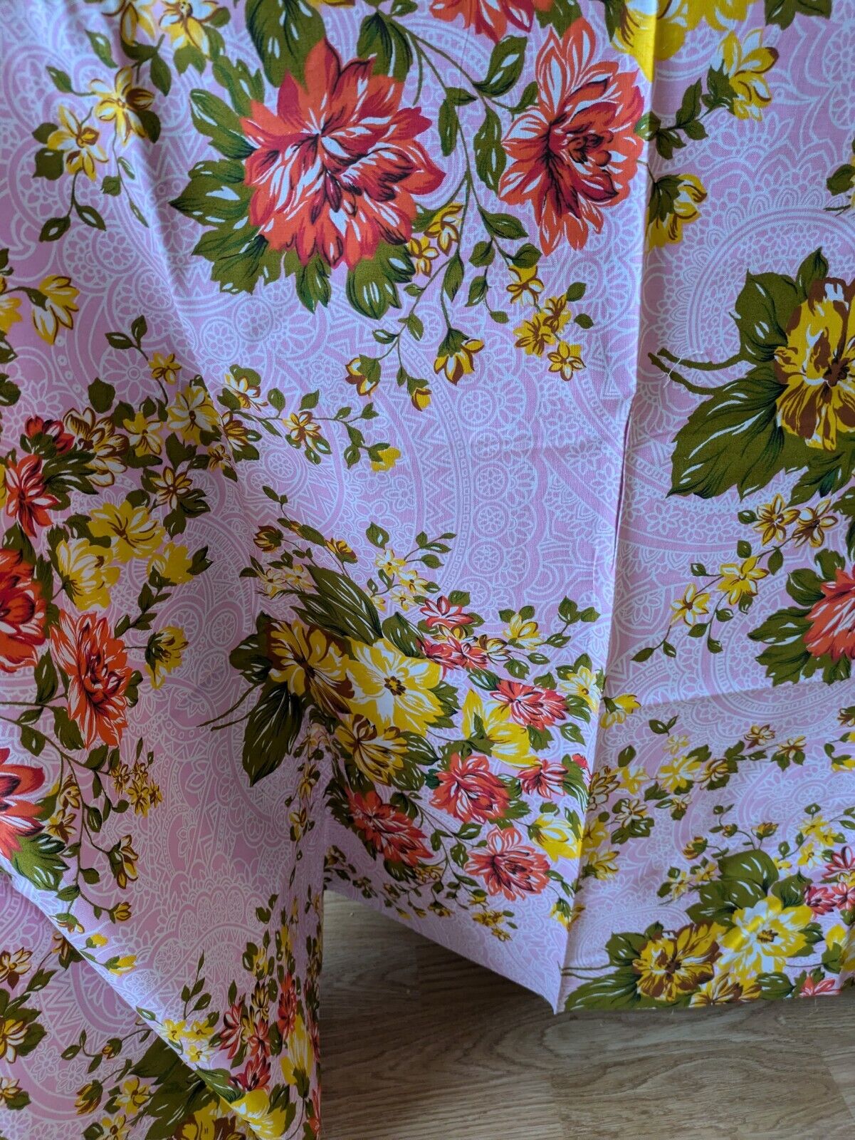 Vintage Style Pink Floral material cotton Fabric Rose 153x192cm Shabby Chic New