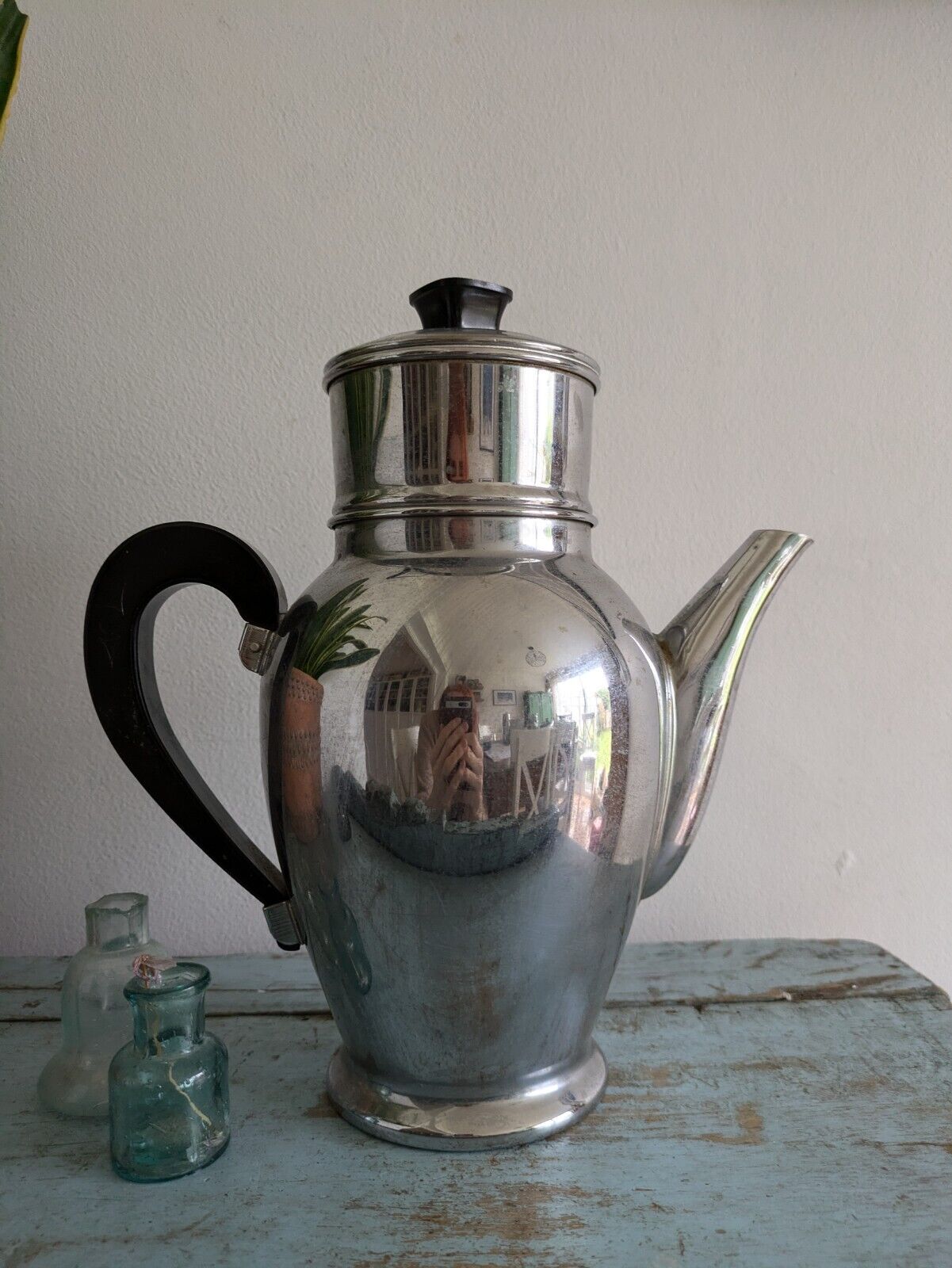 DAB Cafetière France Cuivre Chrome Coffee Pot Prop Larque Depose Kitchen Cafe