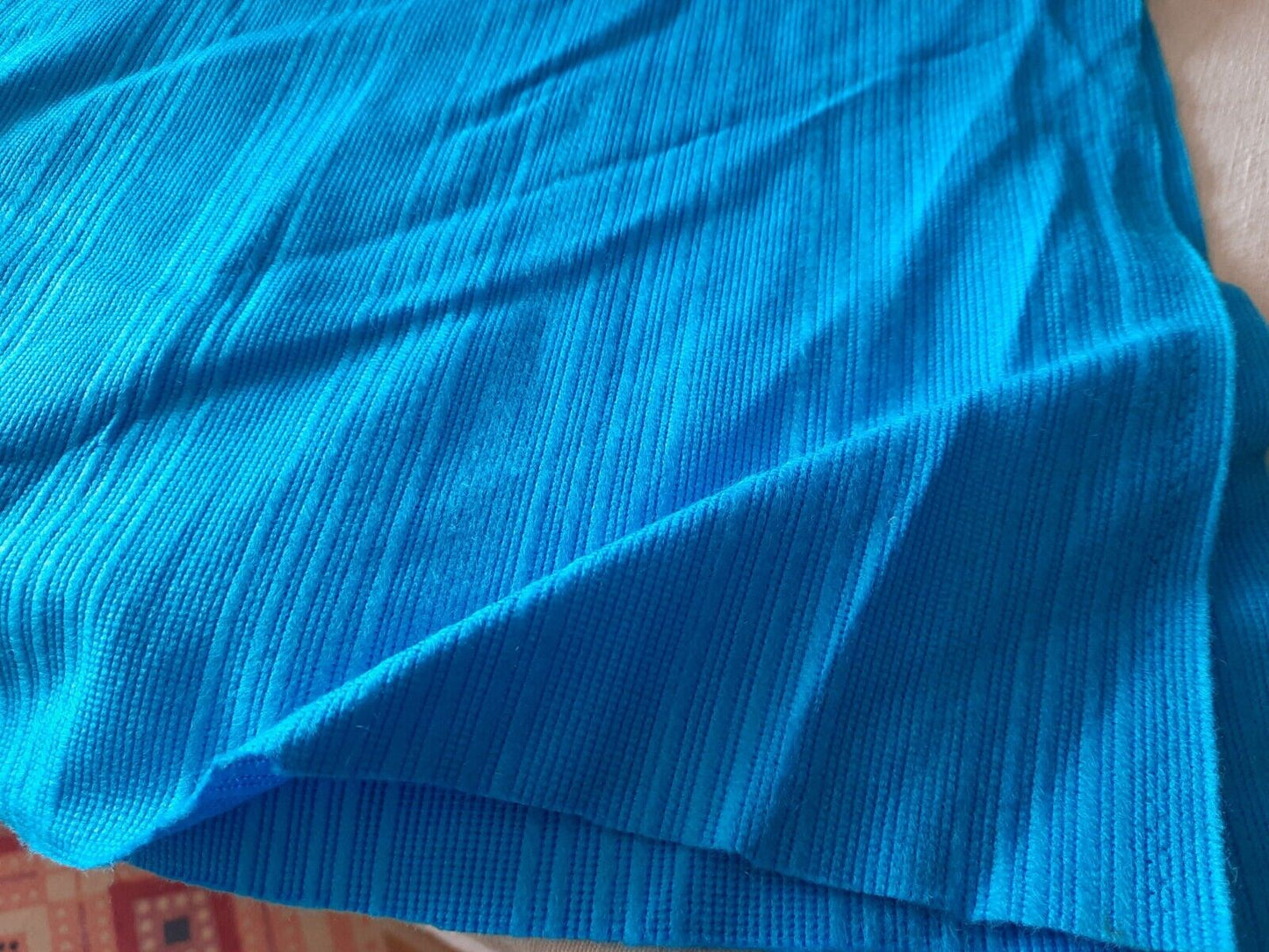 37.3M Vintage Retro loose woven blue stripe original Fabric Roll W1.20m RARE
