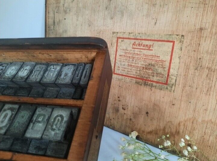 Boxed set Letterpress Printers Type Printing blocks complete numbers alphabet