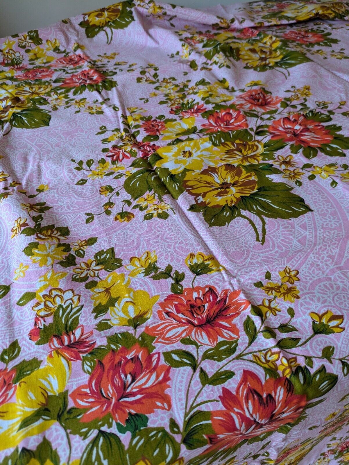 Vintage Style Pink Floral material cotton Fabric Rose 153x192cm Shabby Chic New