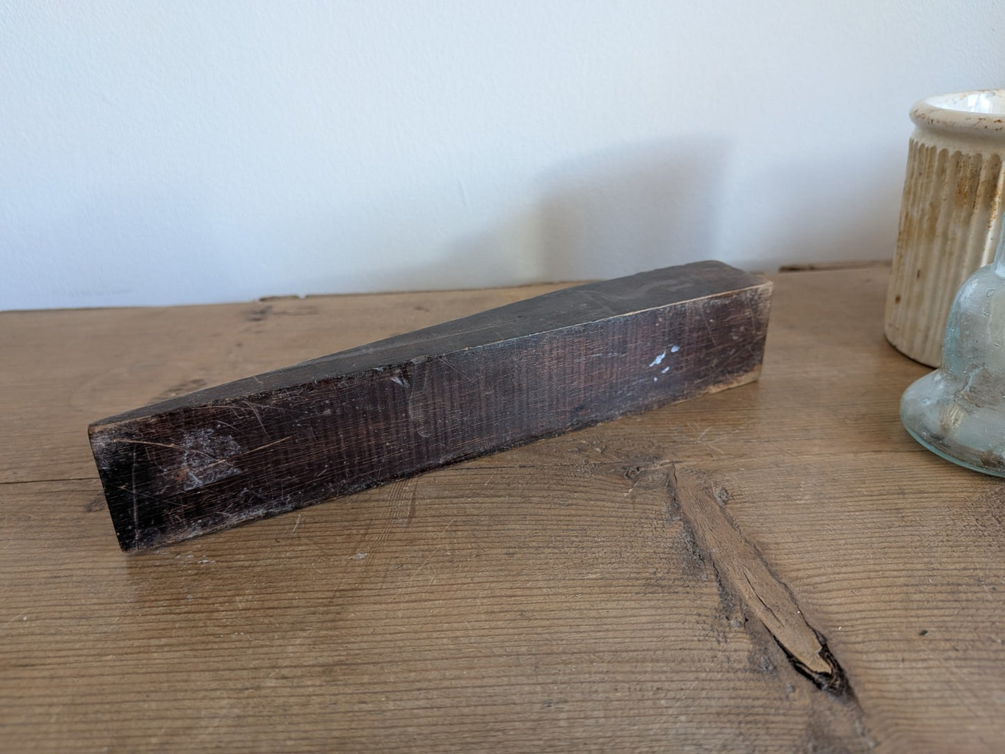 Antique Carved Bird Doorstop Primitive Wood Wedge Eagle Hawk Folk Art Phoenix