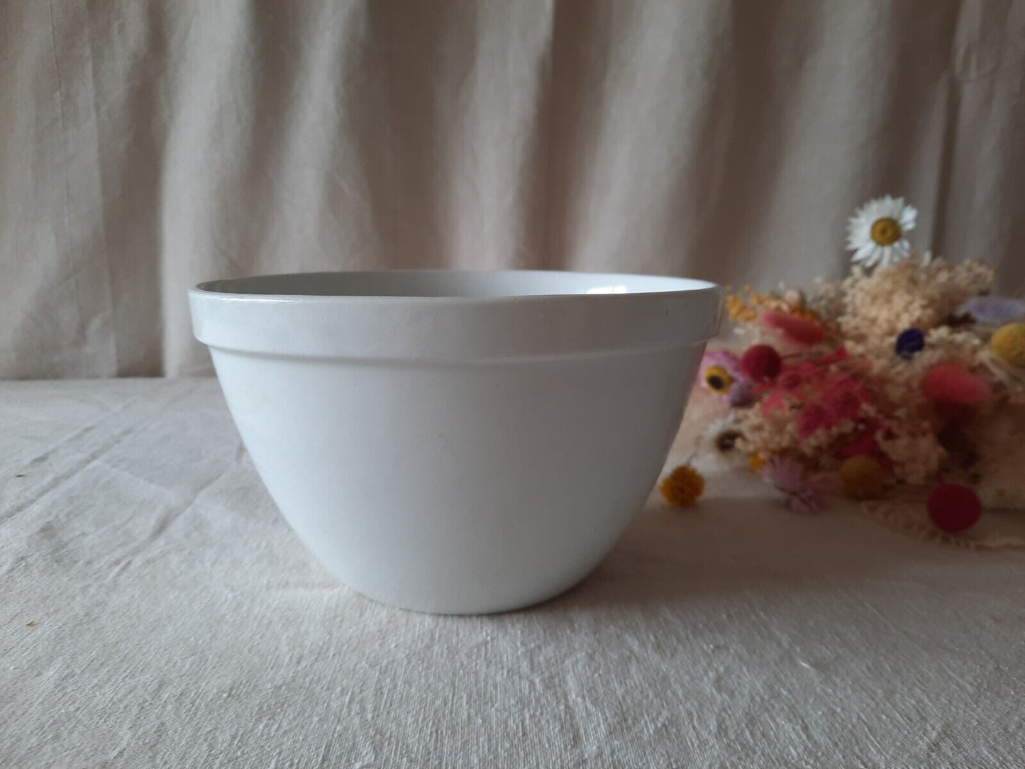 Vintage Mason cash ceramic pudding mixing bowl Antique Aged Prop Kitchen Baking