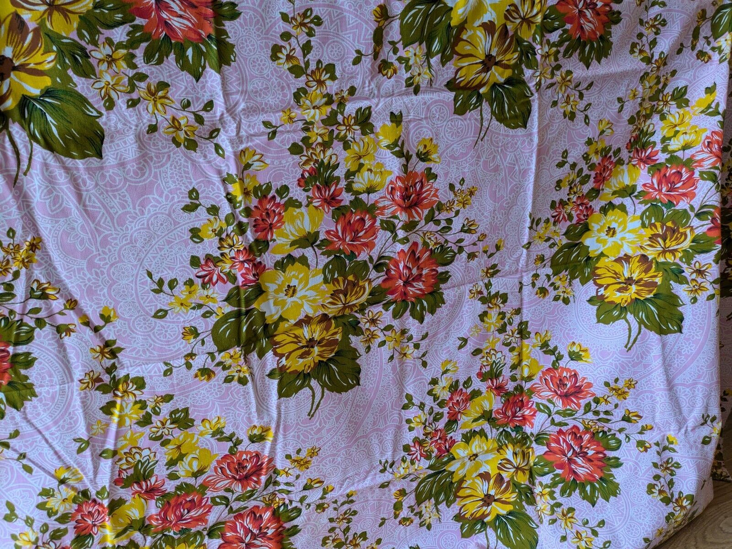 Vintage Style Pink Floral material cotton Fabric Rose 153x192cm Shabby Chic New