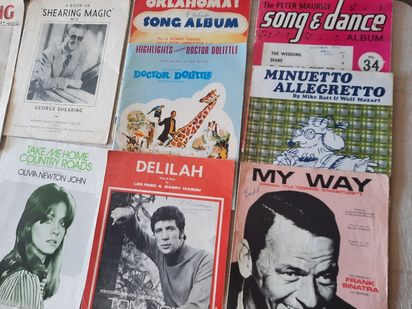 Vintage Lot Piano Sheet Music Manuscript Classic Paper Retro Mixed Rare Antique.