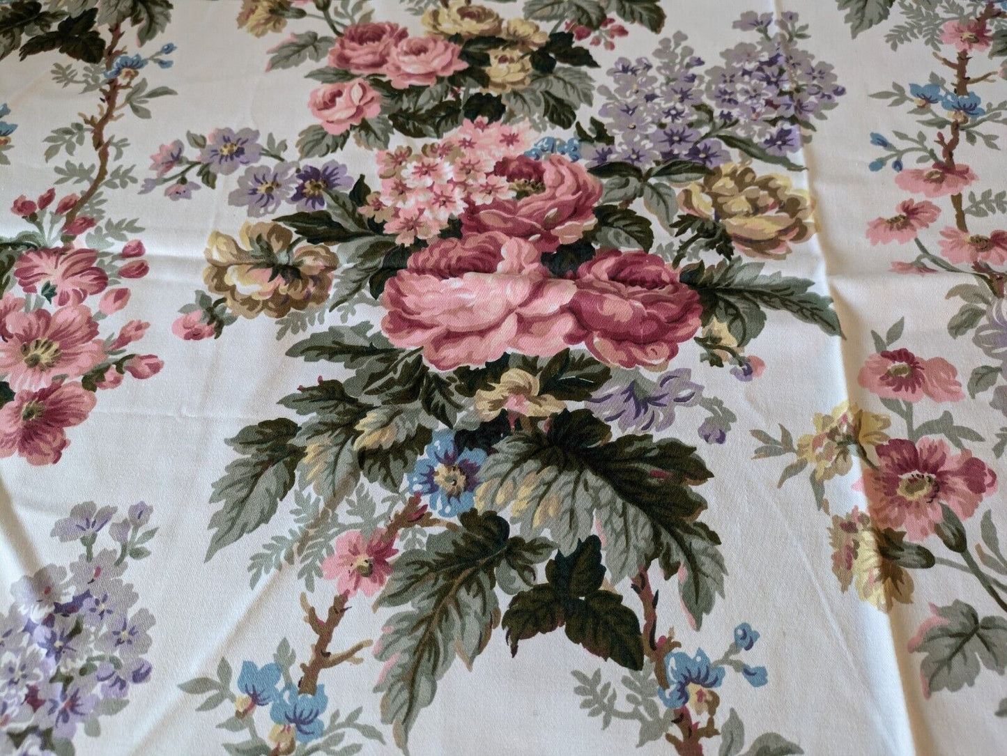 Cotton Fabric 1 METER Sanderson Cabbage Rose Floral Shabby Chic Interiors New