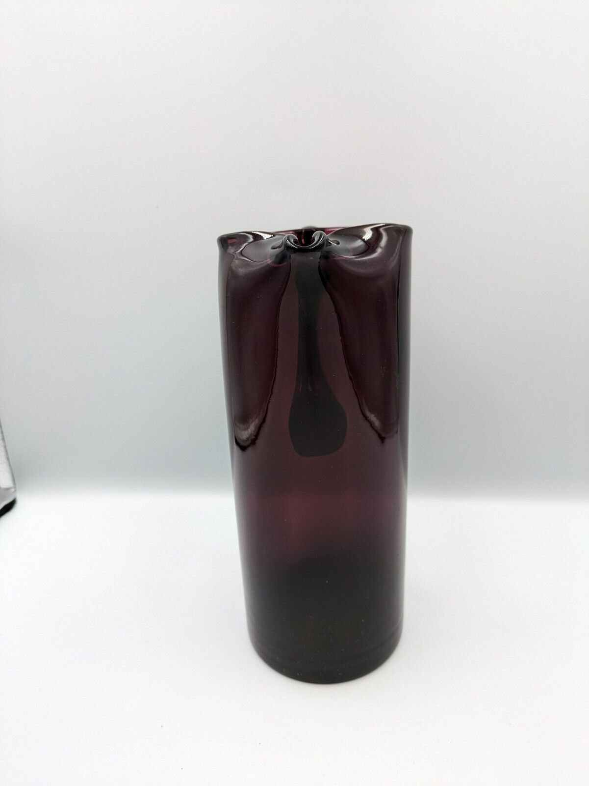 Tall Vintage Italian Amethyst Art Glass Hand Blown Pitcher Mid Century Modern