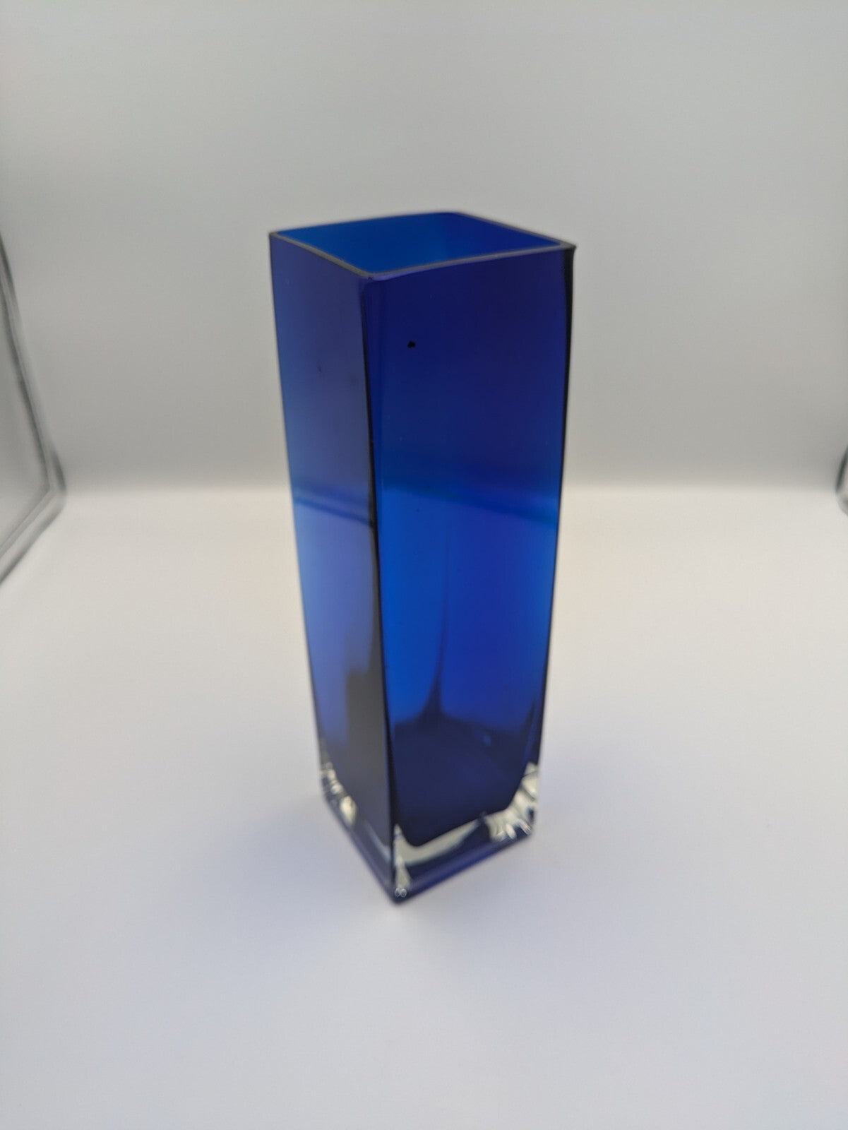 1970s Czech Bohemian Sommerso Cobalt Blue Vase by Petr Hora Square Retro Mid Cen