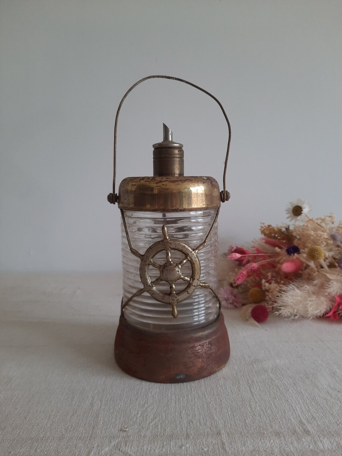 Vintage Lantern Maritime Rare Storm Light Original Prop Ships Hanging Sailing