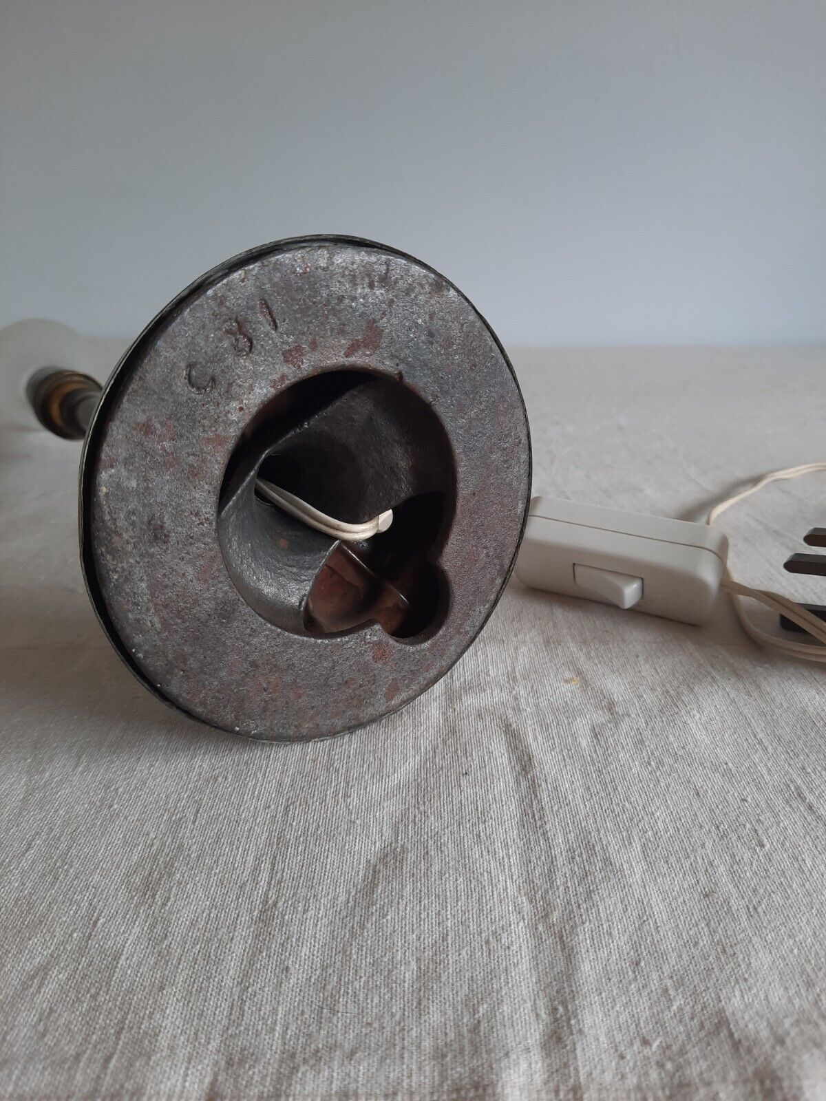 Antique Art Deco 1930s Metal Copper Brass vintage table lamp Rare Shade Genuine