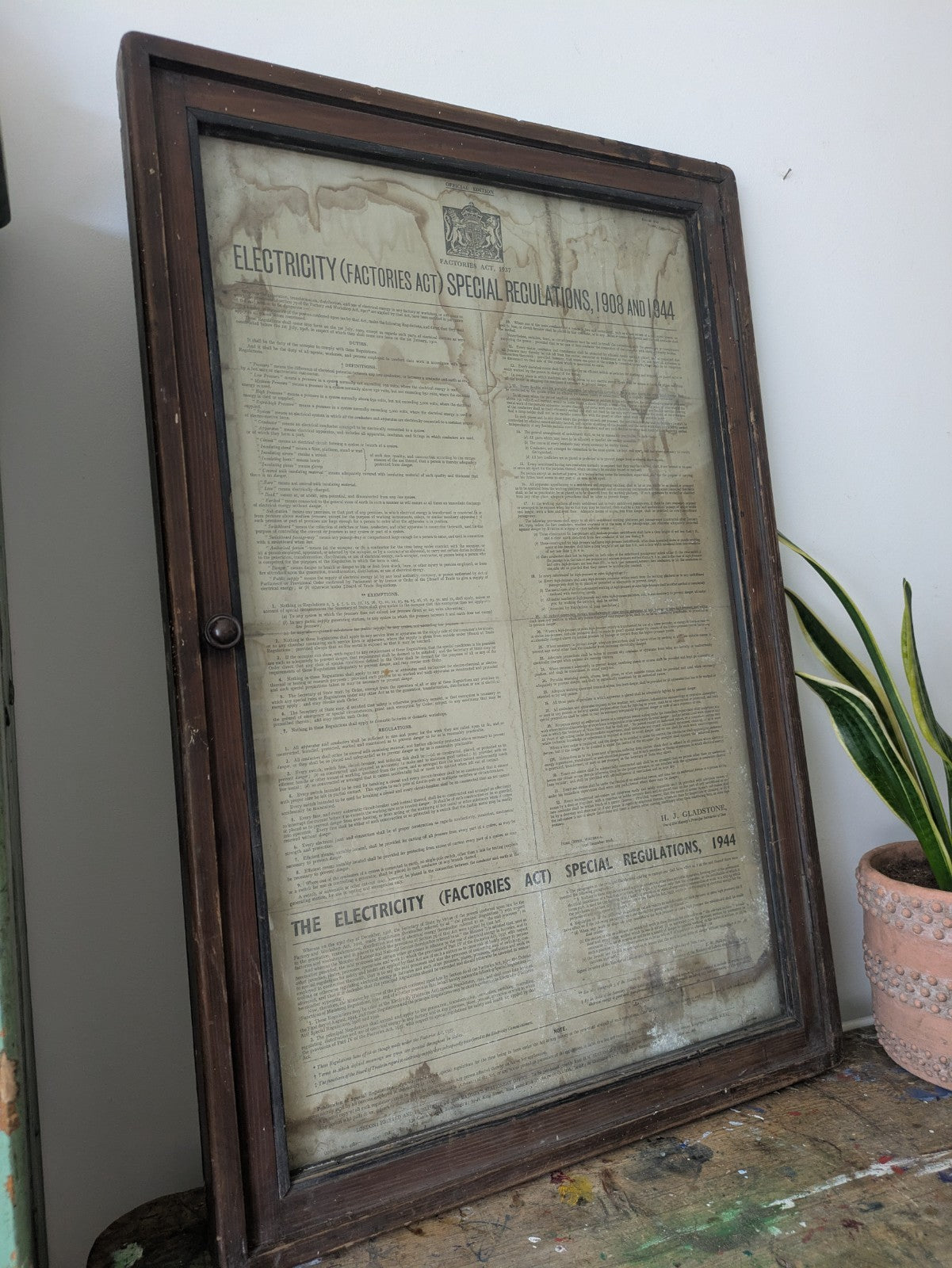Vtg 1908 & 1944 Electricity Factories ACT Industrial Framed Railway Display Case