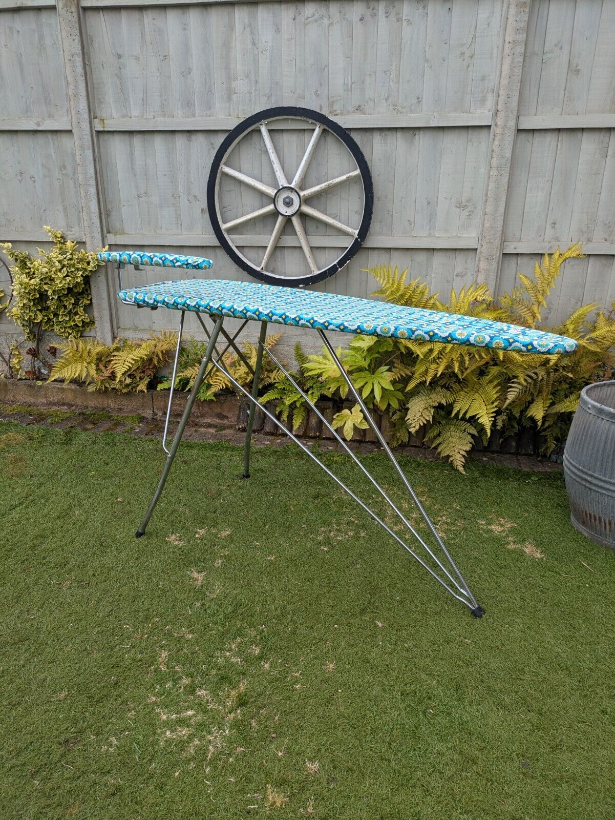 Rare 1950s French Libellule Vintage Ironing Board with Sleeve Retro Atomic Prop