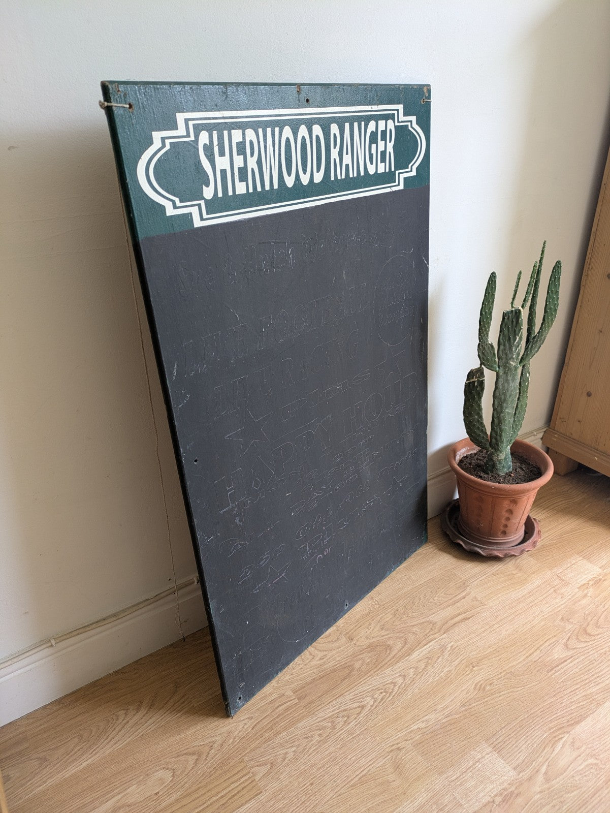 Pub Advertising Chalkboard Sherwood Ranger Club Reclaimed Noticeboard Football
