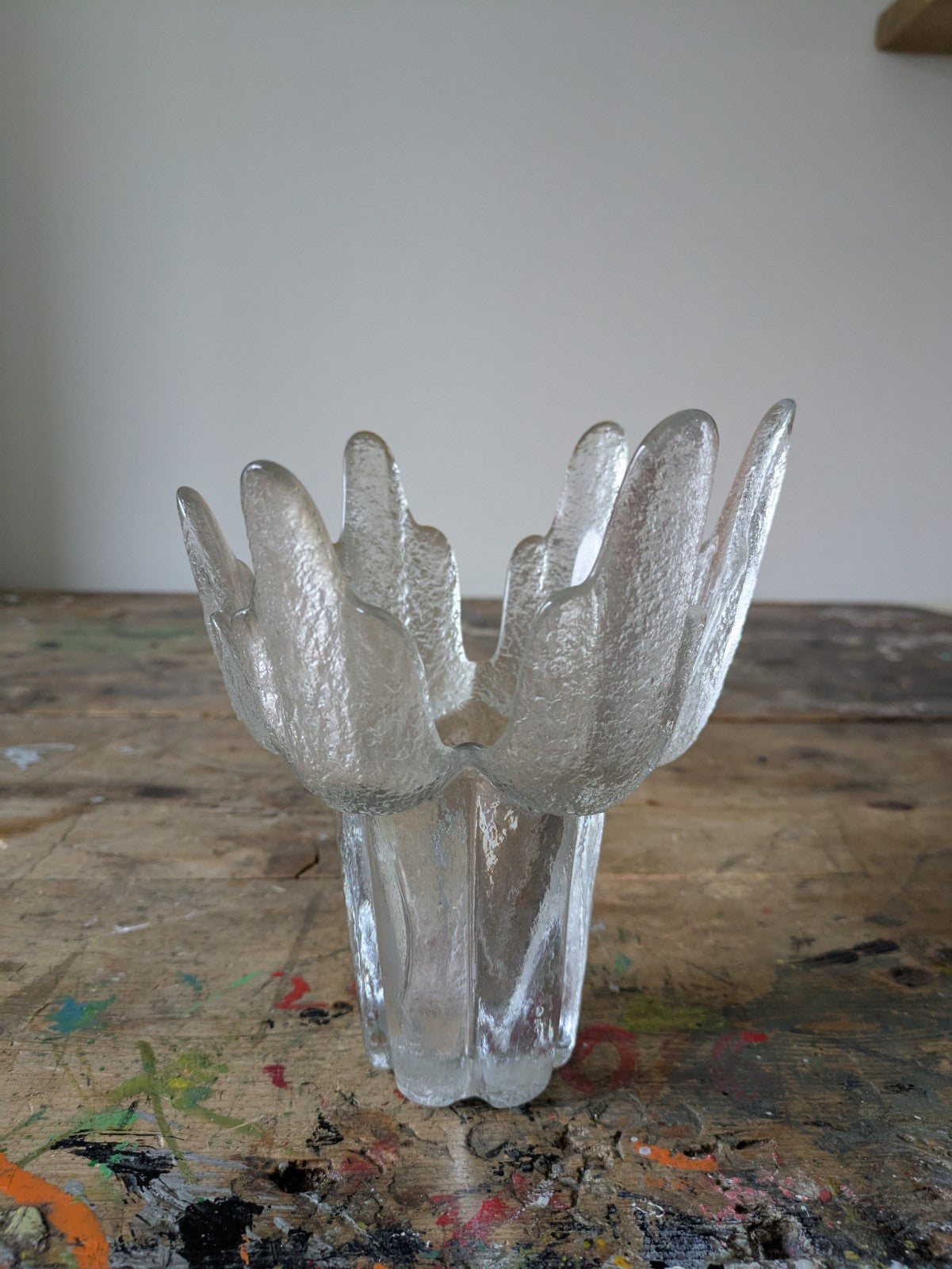 1970s RAVENHEAD Glass FLAIR VASE by ALEXANDER HARDIE WILLIAMSON Candle Holder