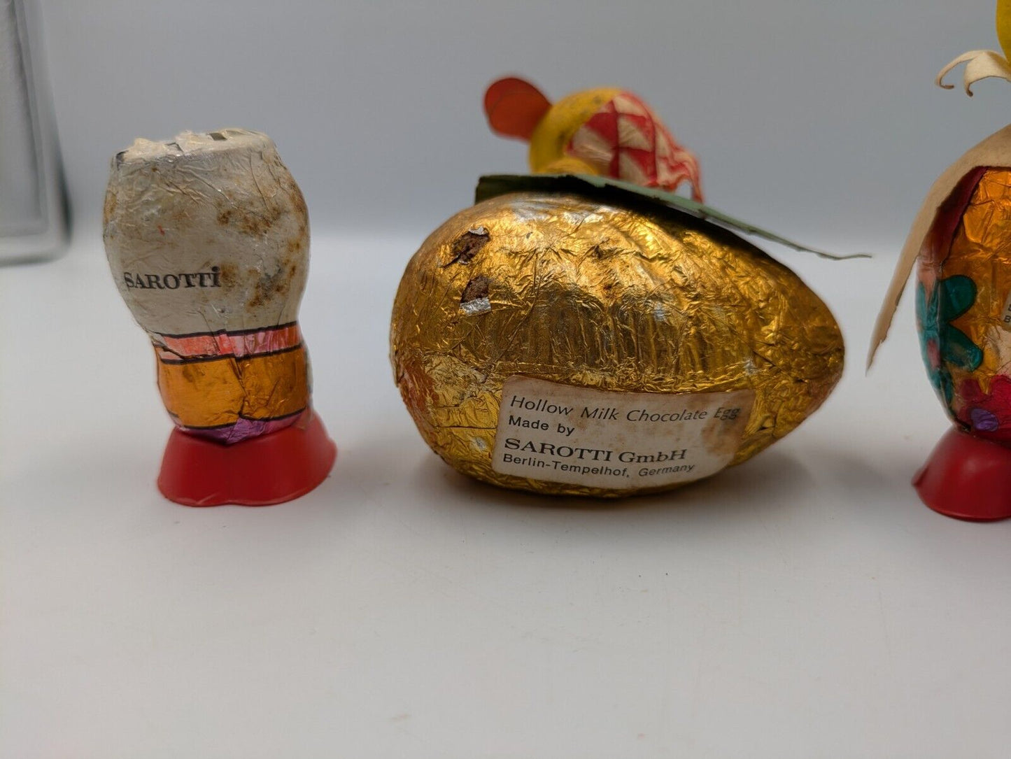4x Vtg Chocolate Confectionary Shop Display Sarotti Chick Easter Bird Parrot Old