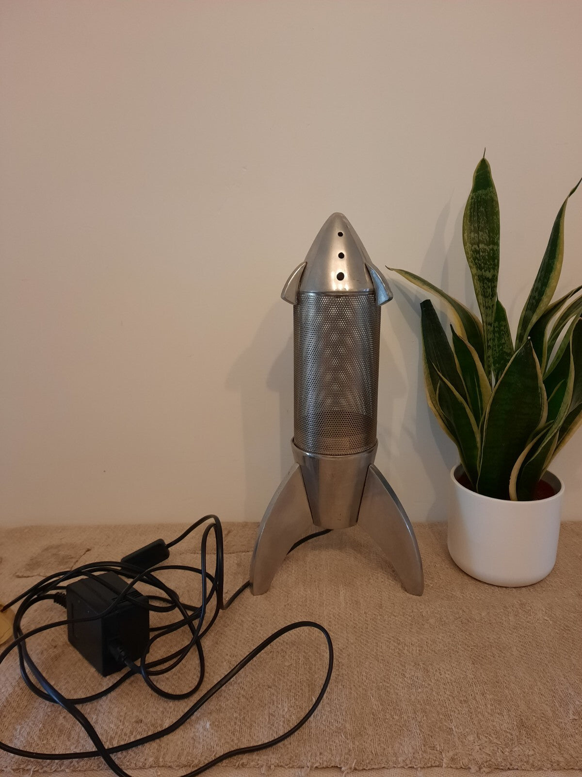 Vintage Retro Metal Space Rocket Lamp mesh Inspired from Neil Armstrong 1990s