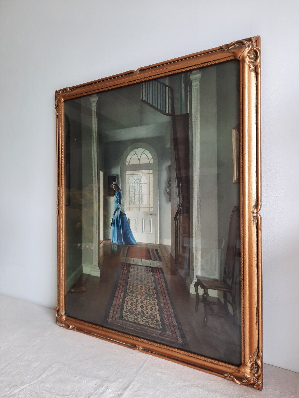 Rare Print "The Hall" by Leonard Campbell Taylor (1874-1969) Large Framed old