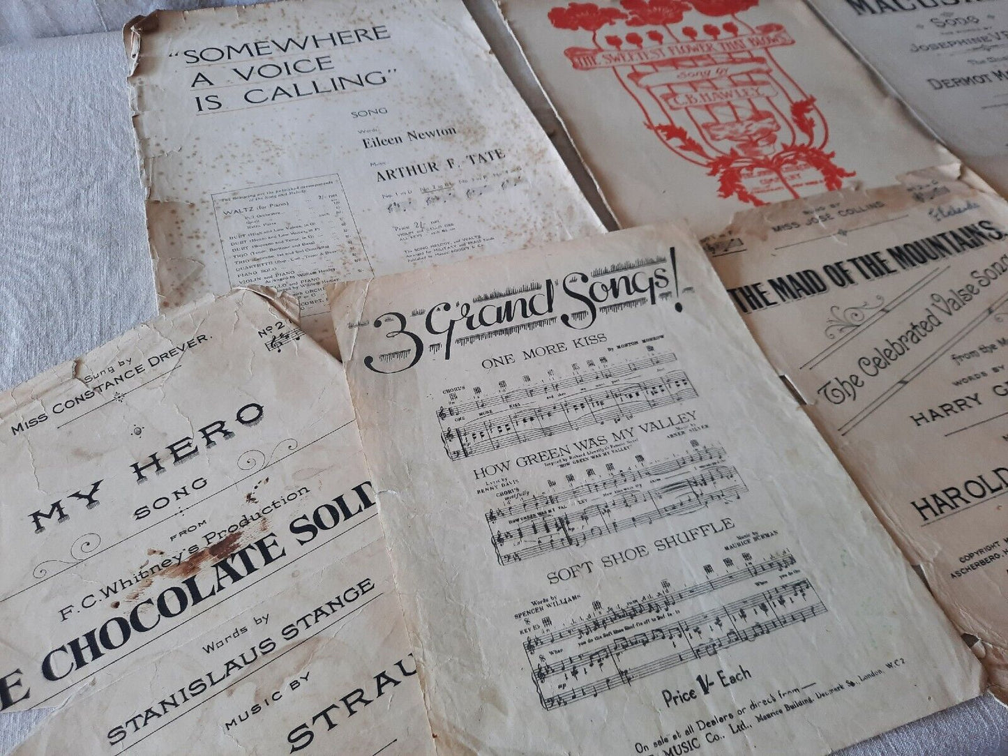 Vintage Lot Piano Sheet Music Manuscript Paper War Time UK British Rare Antique*