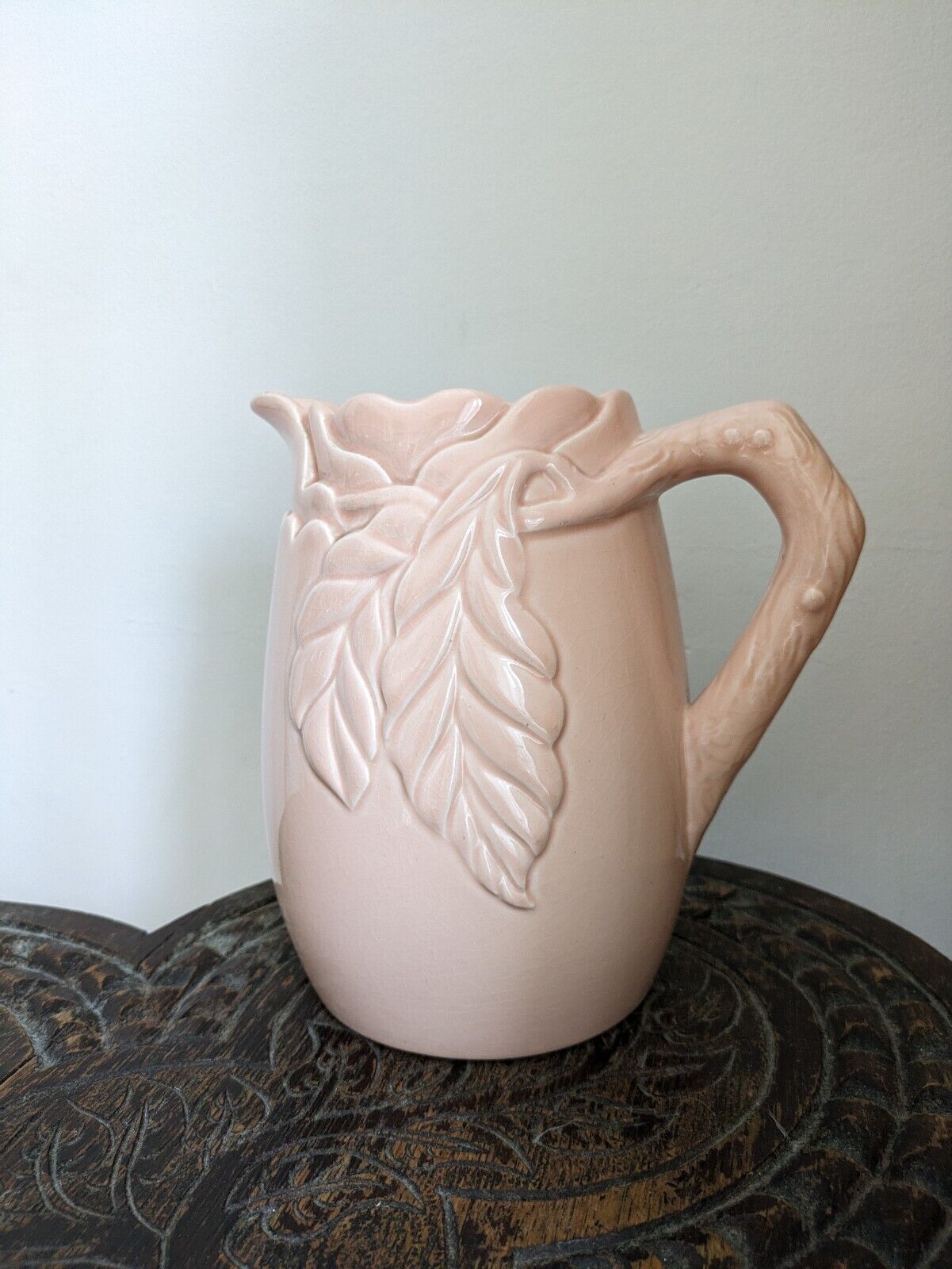 Early Pink Clarice Cliff VASE Newport pottery England Blossom Floral Maize Corn