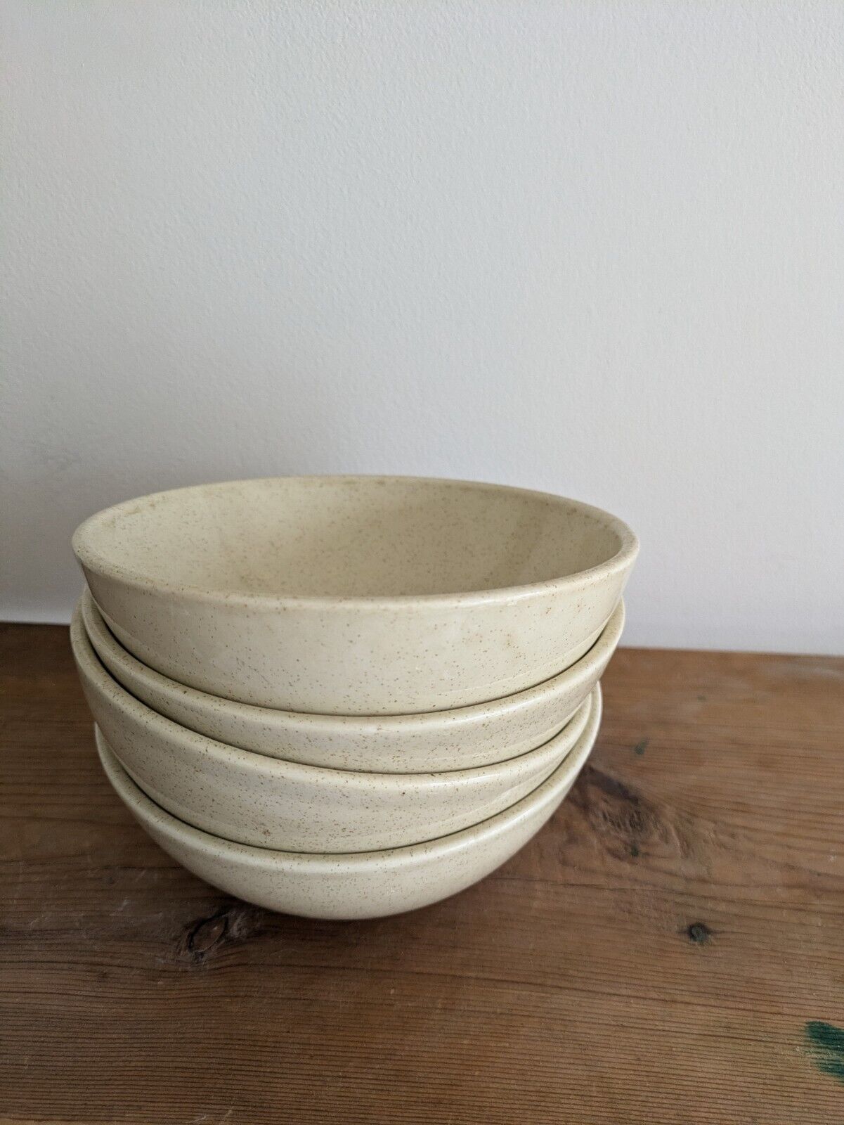 Set Of 4x vintage Speckled Dudson Armorlite England pottery small bowls 1970s Vg