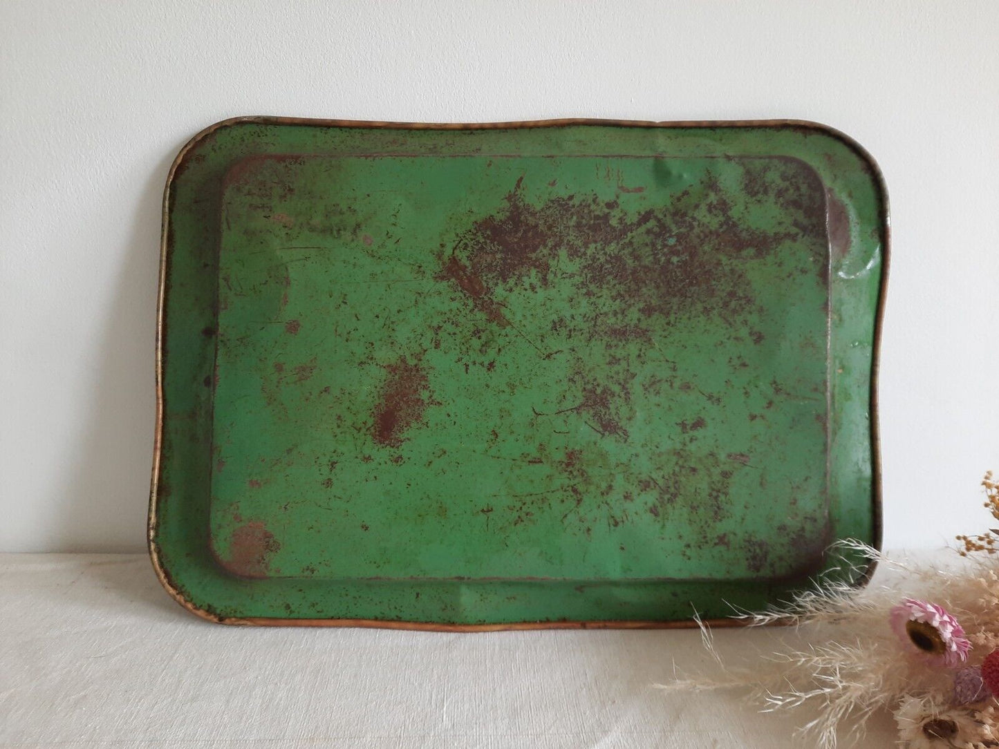 Rare 20s 30s Cocker Spaniel Dog COLOUR TIN LITHOGRAPH Antique Vintage TRAY Serve
