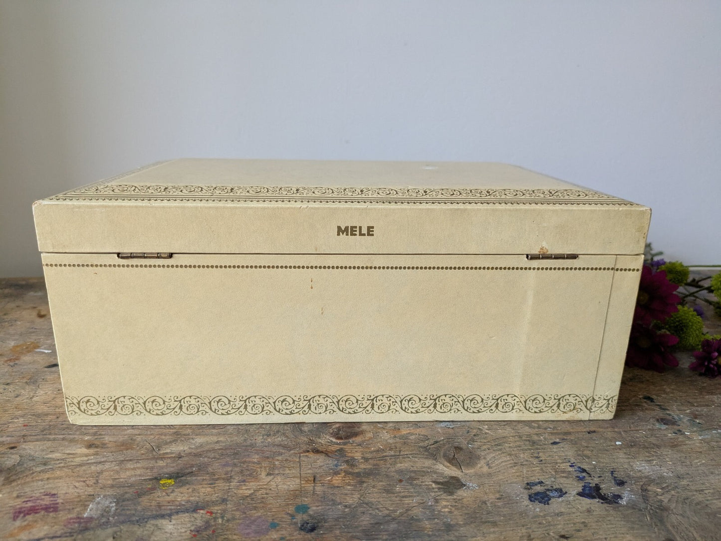 Vintage MELE 3 Tier Jewellery Box Faux Leather Made in U.S.A 1950s Red Velvet