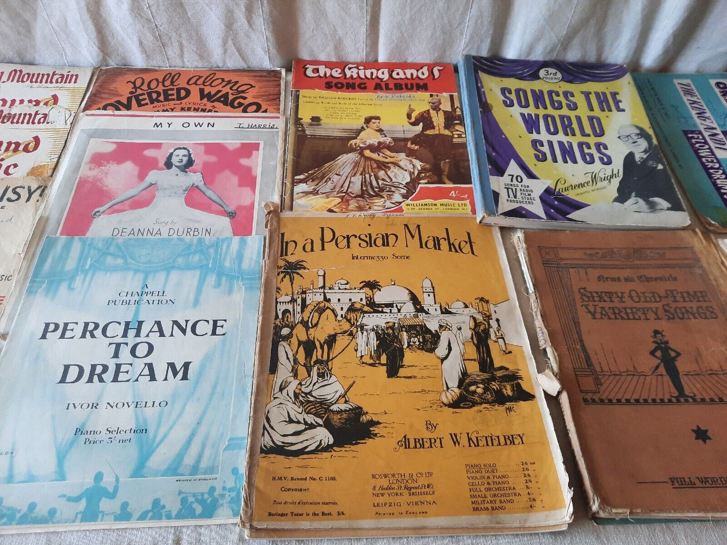 Vintage Lot Piano Sheet Music Manuscript Classic Paper Retro Mixed Rare Antique*