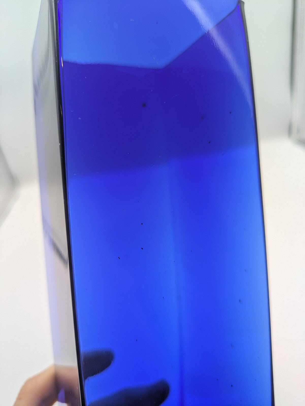 1970s Czech Bohemian Sommerso Cobalt Blue Vase by Petr Hora Square Retro Mid Cen