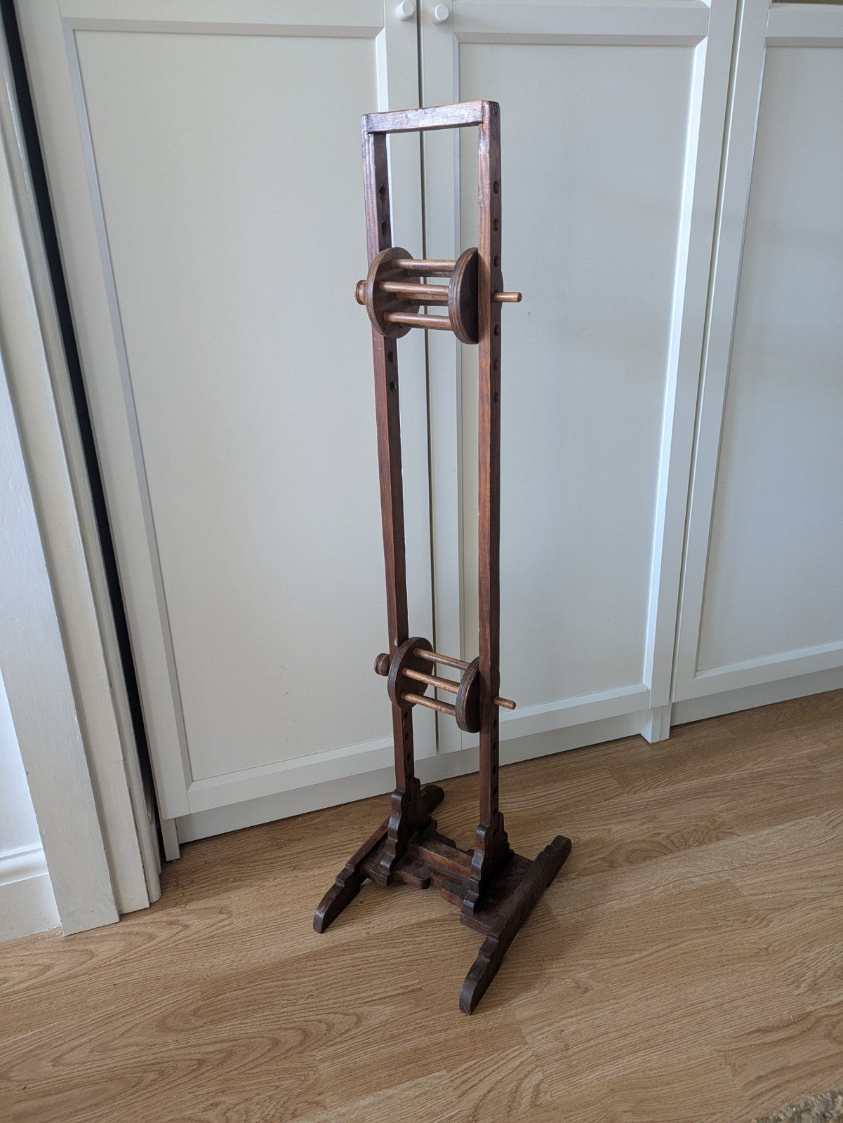 Antique Wool Winder Stand, English, Oak, Adjustable Yarn Swift, Victorian, Holde