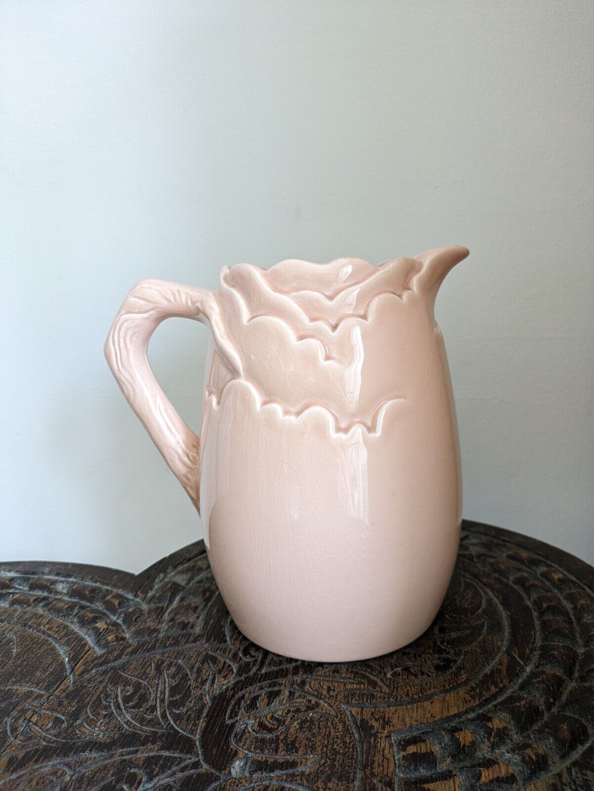 Early Pink Clarice Cliff VASE Newport pottery England Blossom Floral Maize Corn