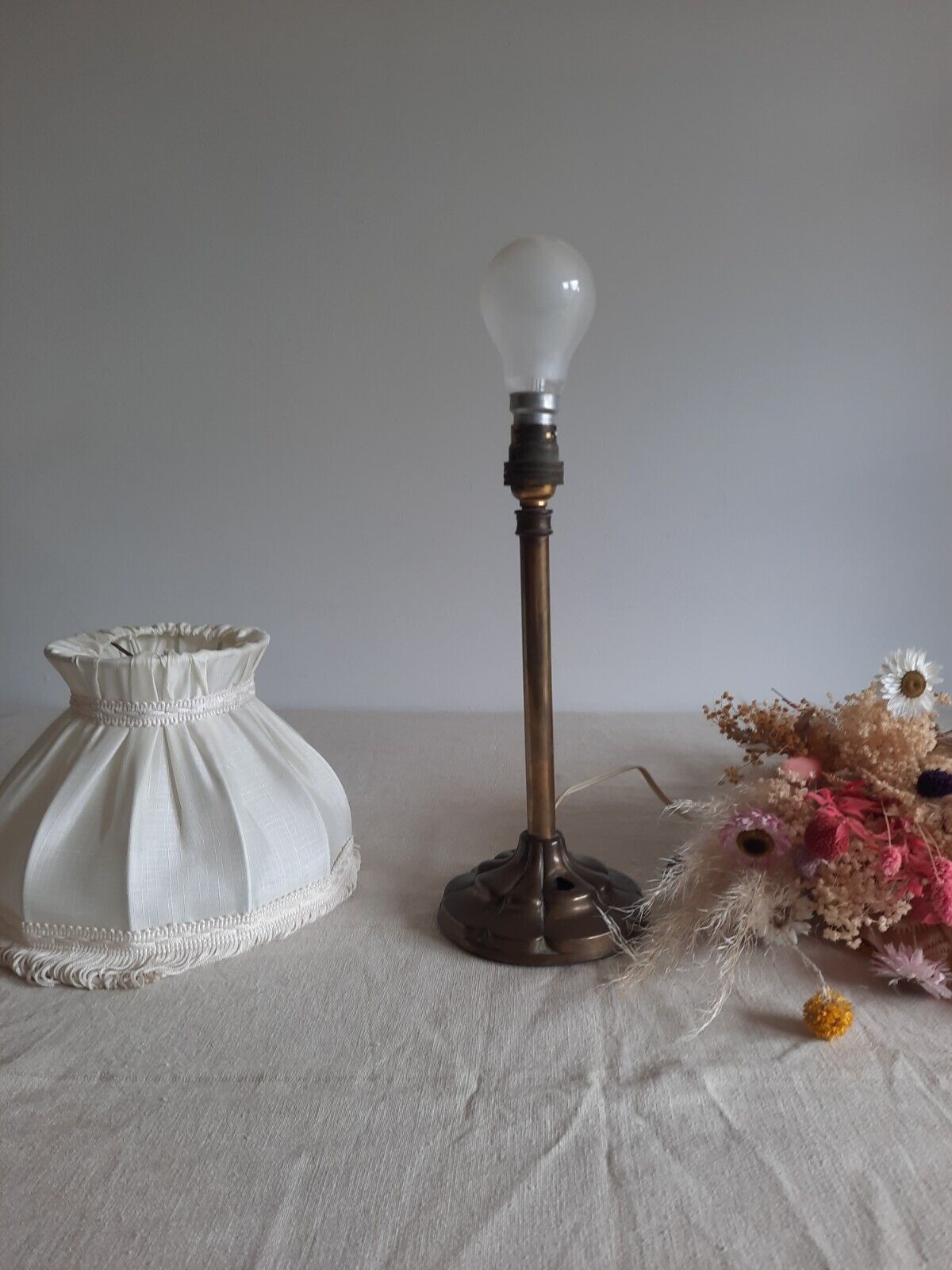 Antique Art Deco 1930s Metal Copper Brass vintage table lamp Rare Shade Genuine