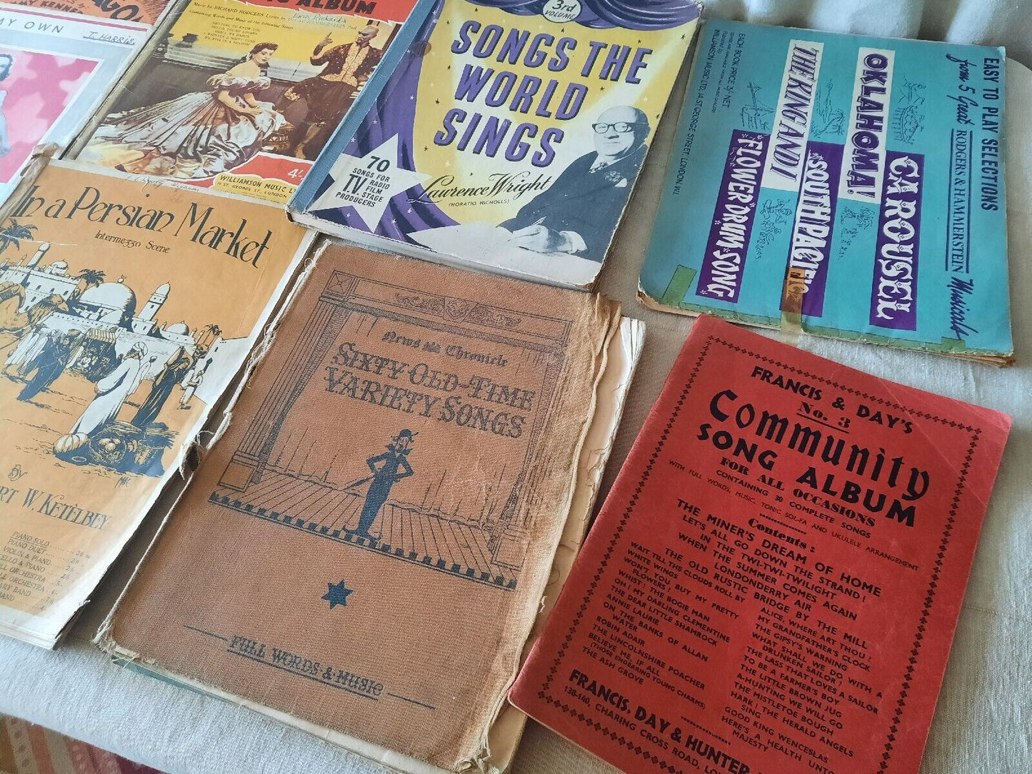 Vintage Lot Piano Sheet Music Manuscript Classic Paper Retro Mixed Rare Antique*