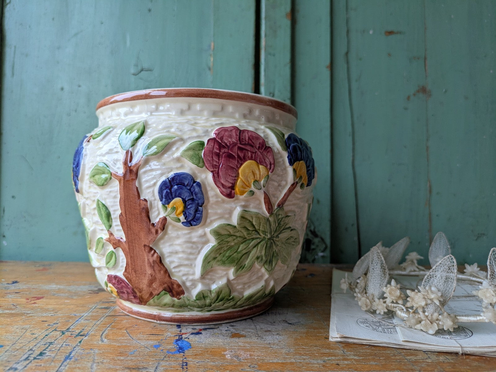 indian plant pot Vintage Plant Pot H J Wood Indian Tree Planter Hand Painted 1930s Colo –  Honey Picked Vintage