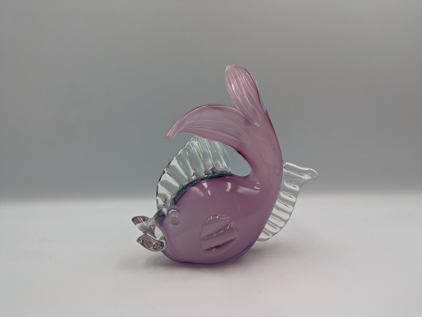 1950's Murano Archimede Seguso Pink Opaline Hand Blown Art Glass Fish Sculpture