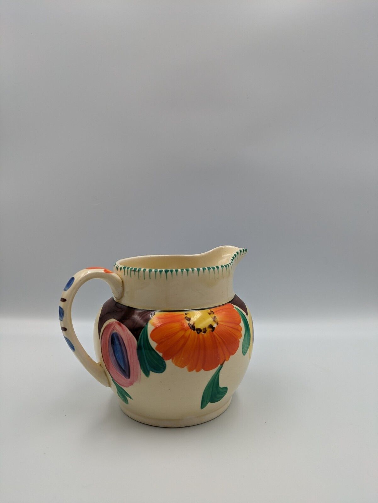 Era Ware hand painted Art Deco jug made in England 1930s Floral Prop Milk Cream