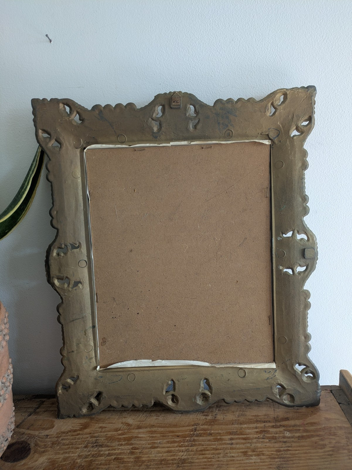 Vtg Gold Gilt Ornate Deep Carved Faux Wood Frame Floral Art Print Italy Grifo