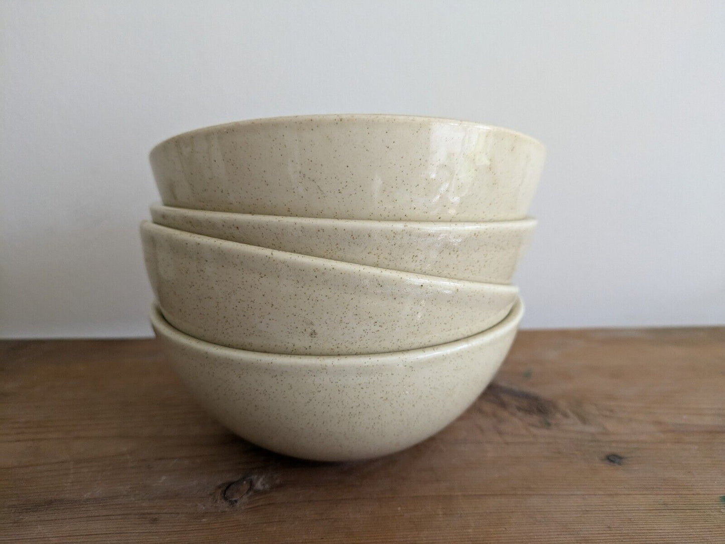 Set Of 4x vintage Speckled Dudson Armorlite England pottery small bowls 1970s Vg