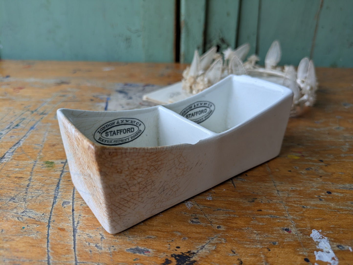 Antique Copeland Soap Dish Refreshment Rooms London & N.W. Railway Pot c1890’s