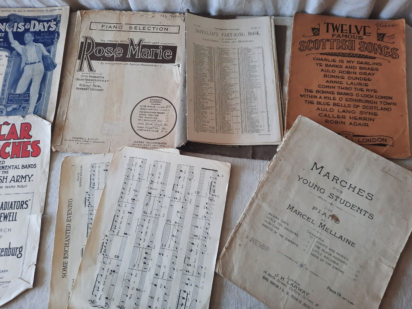 Vintage Lot Piano Sheet Music Manuscript Paper Marches UK British Rare Antique*